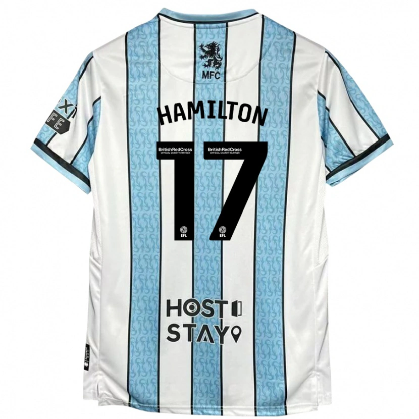 Danxen Niño Camiseta Micah Hamilton #17 Blanco Azul 2ª Equipación 2024/25 La Camisa