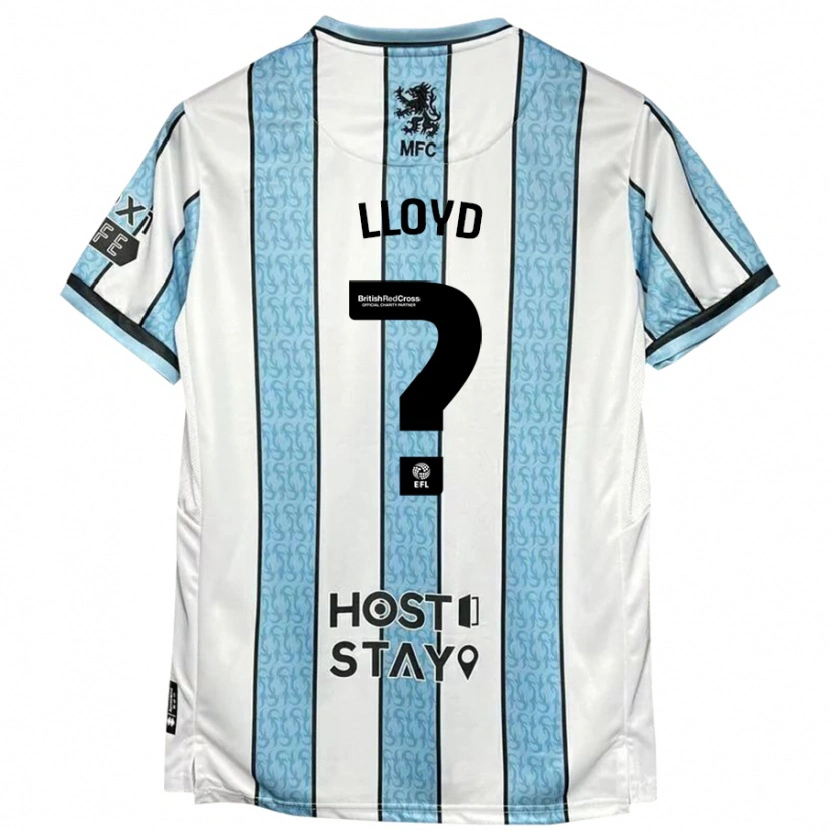 Danxen Niño Camiseta Oliver Lloyd #0 Blanco Azul 2ª Equipación 2024/25 La Camisa