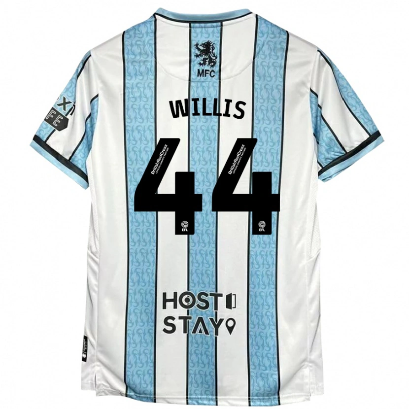 Danxen Niño Camiseta Pharrell Willis #44 Blanco Azul 2ª Equipación 2024/25 La Camisa