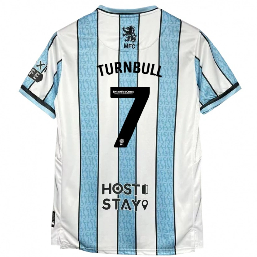 Danxen Niño Camiseta Ellen Turnbull #7 Blanco Azul 2ª Equipación 2024/25 La Camisa