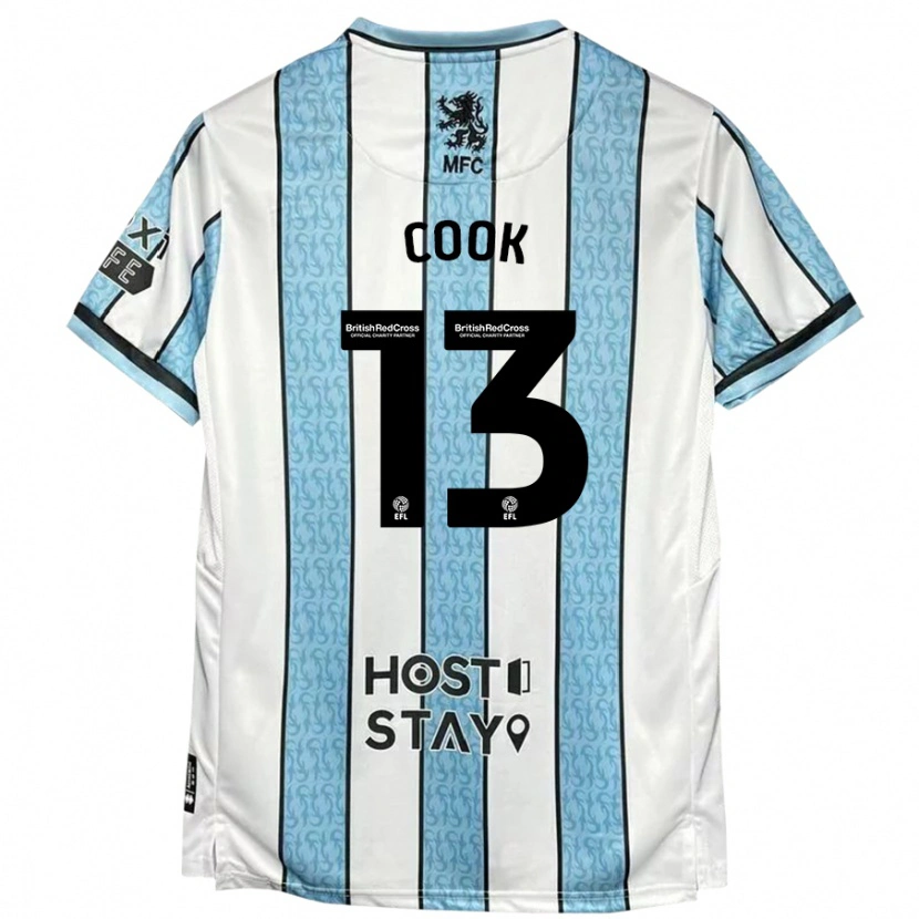 Danxen Niño Camiseta Ruby Cook #13 Blanco Azul 2ª Equipación 2024/25 La Camisa