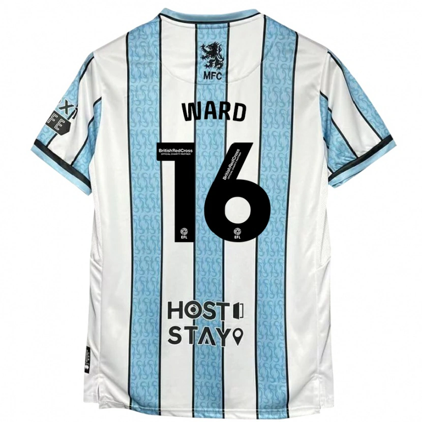 Danxen Niño Camiseta Francesca Ward #16 Blanco Azul 2ª Equipación 2024/25 La Camisa