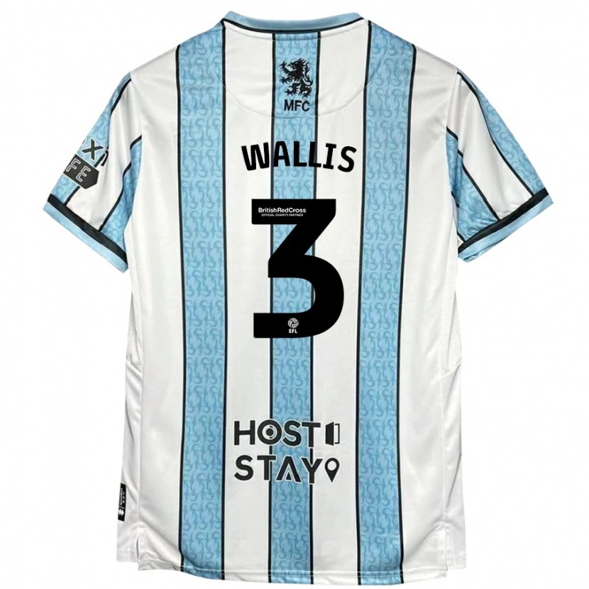 Danxen Niño Camiseta Emma Wallis #3 Blanco Azul 2ª Equipación 2024/25 La Camisa