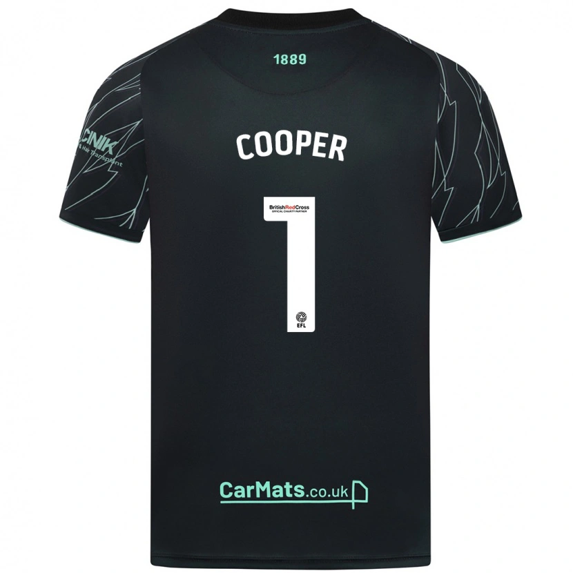 Danxen Niño Camiseta Michael Cooper #1 Negro Verde 2ª Equipación 2024/25 La Camisa