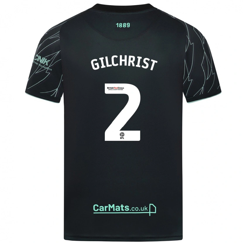 Danxen Niño Camiseta Alfie Gilchrist #2 Negro Verde 2ª Equipación 2024/25 La Camisa