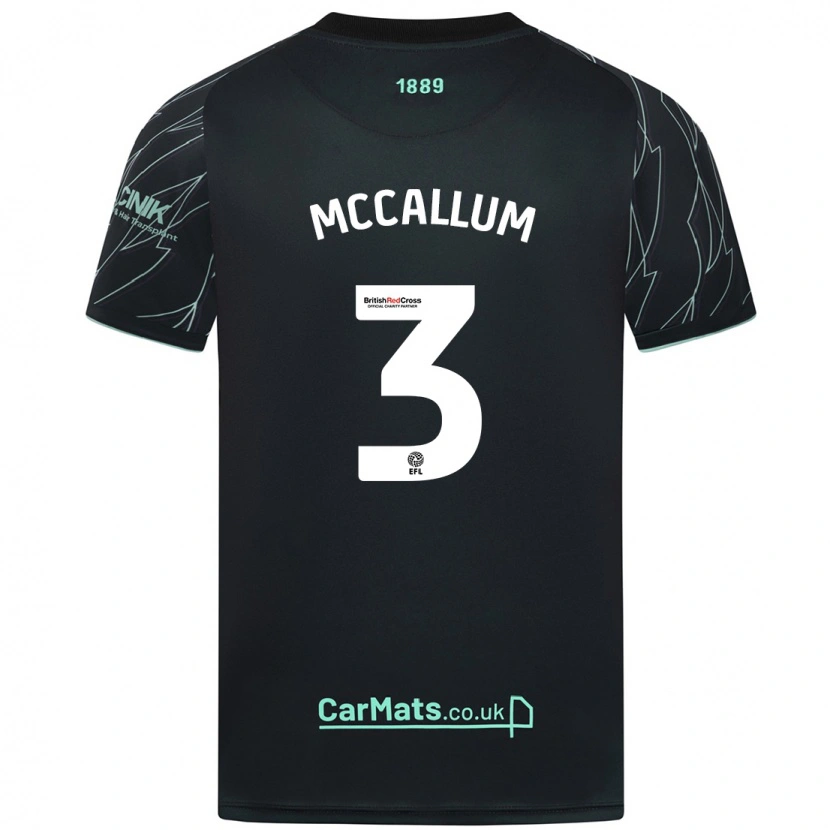 Danxen Niño Camiseta Sam Mccallum #3 Negro Verde 2ª Equipación 2024/25 La Camisa