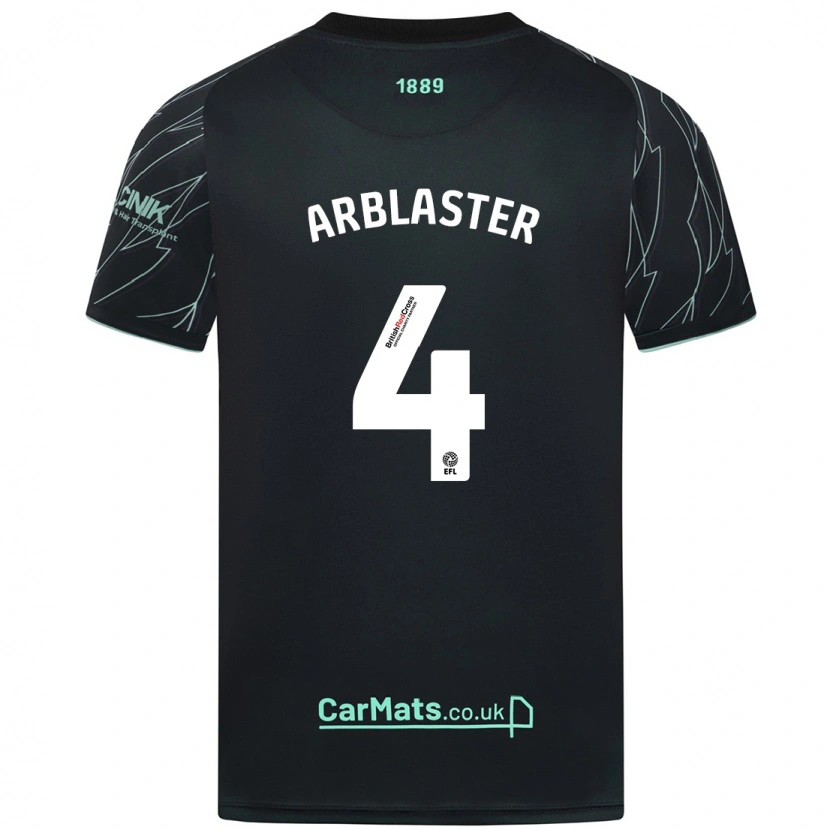 Danxen Niño Camiseta Oliver Arblaster #4 Negro Verde 2ª Equipación 2024/25 La Camisa