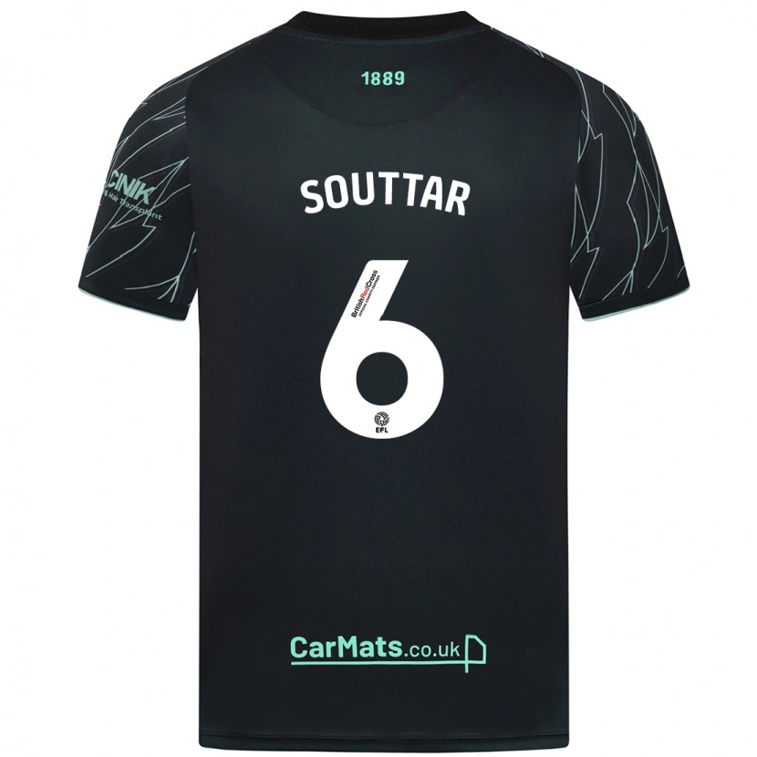 Danxen Niño Camiseta Harry Souttar #6 Negro Verde 2ª Equipación 2024/25 La Camisa