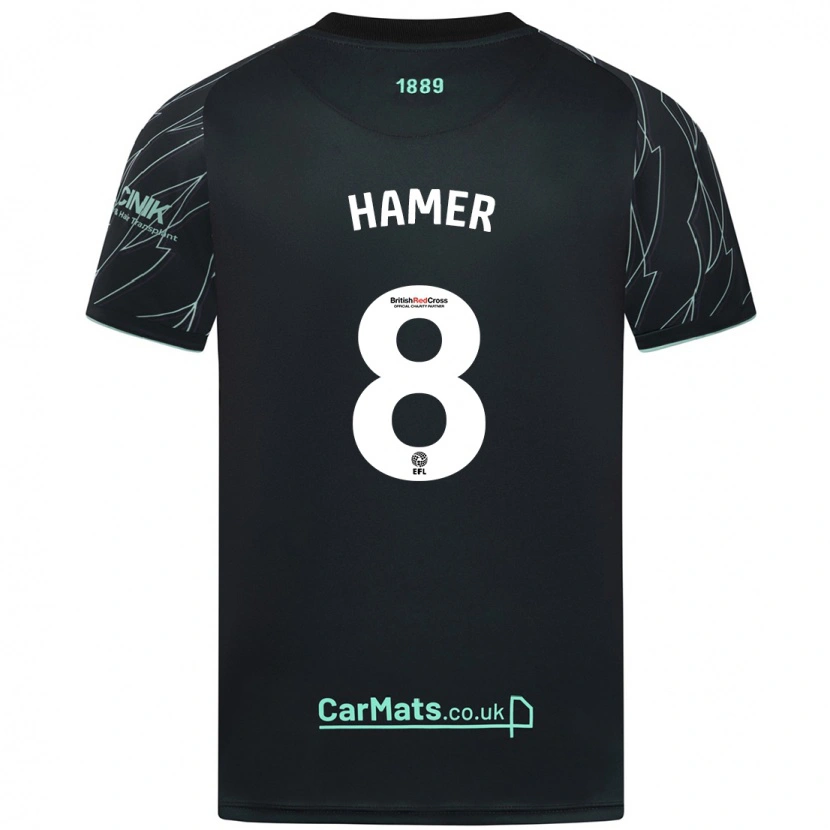 Danxen Niño Camiseta Gustavo Hamer #8 Negro Verde 2ª Equipación 2024/25 La Camisa