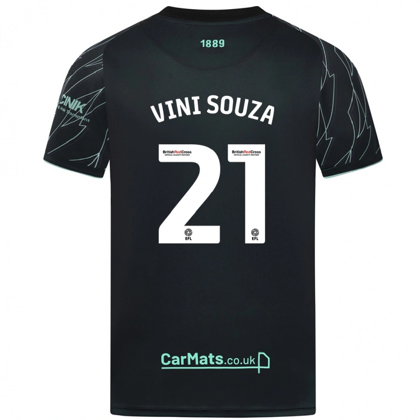 Danxen Niño Camiseta Vini Souza #21 Negro Verde 2ª Equipación 2024/25 La Camisa