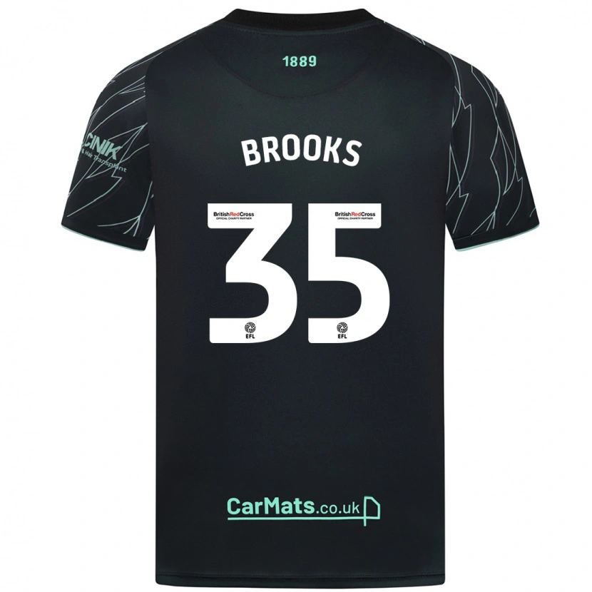 Danxen Niño Camiseta Andre Brooks #35 Negro Verde 2ª Equipación 2024/25 La Camisa