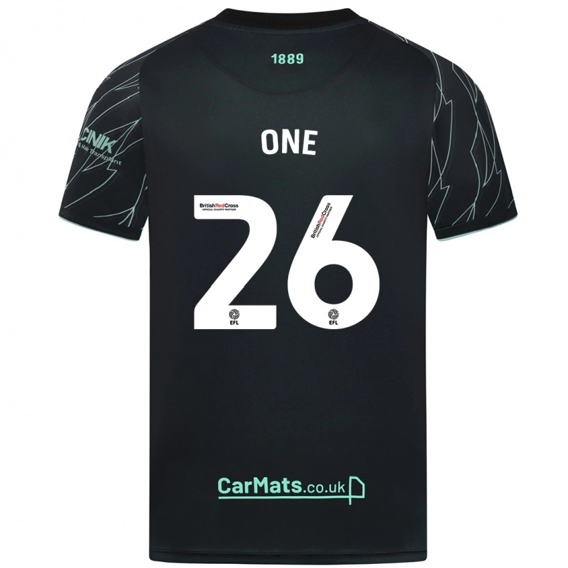 Danxen Niño Camiseta Ryan Oné #26 Negro Verde 2ª Equipación 2024/25 La Camisa