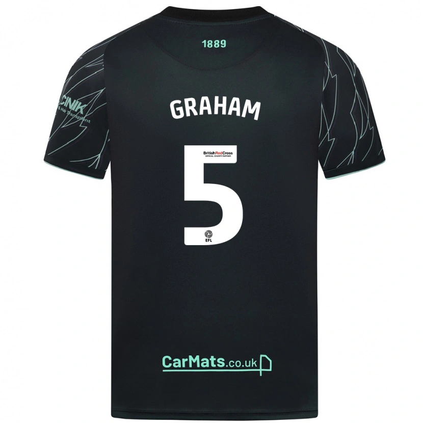 Danxen Niño Camiseta Molly Graham #5 Negro Verde 2ª Equipación 2024/25 La Camisa