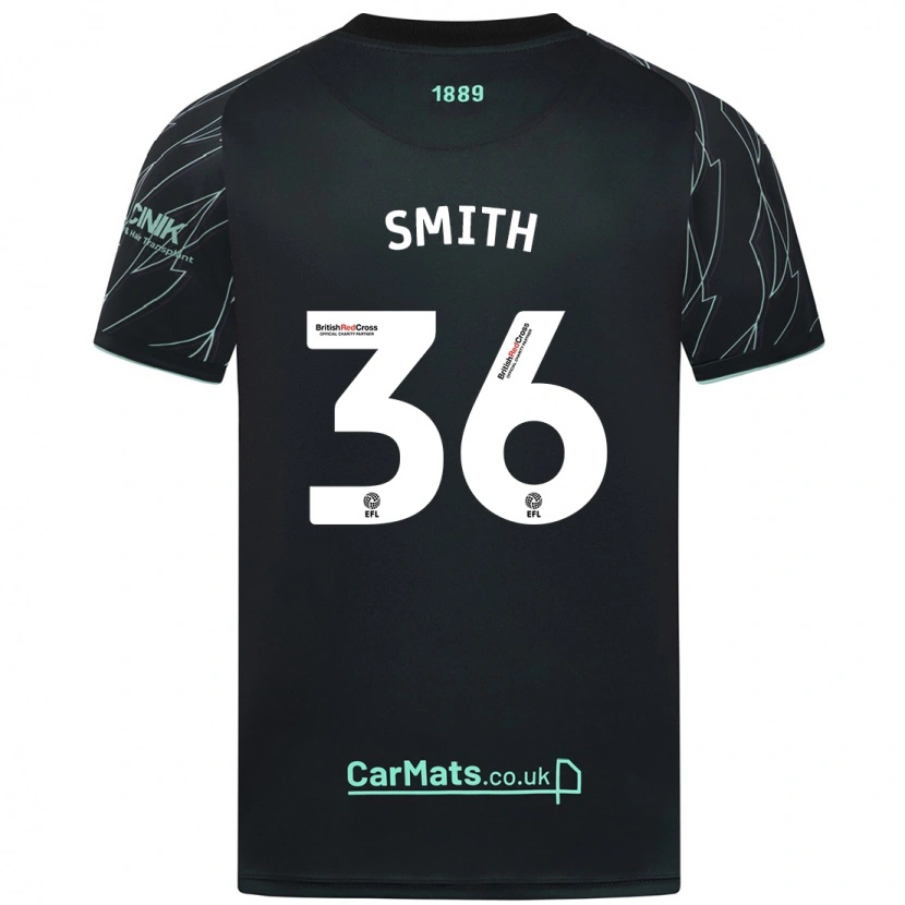 Danxen Niño Camiseta Joshua Smith #36 Negro Verde 2ª Equipación 2024/25 La Camisa