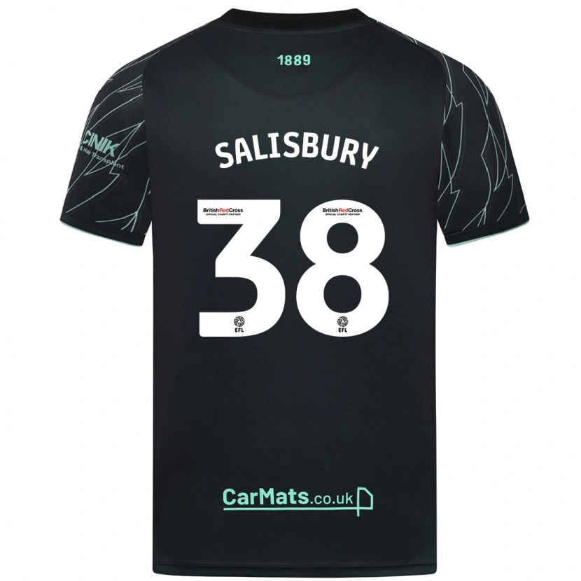 Danxen Niño Camiseta Chloe Salisbury #38 Negro Verde 2ª Equipación 2024/25 La Camisa