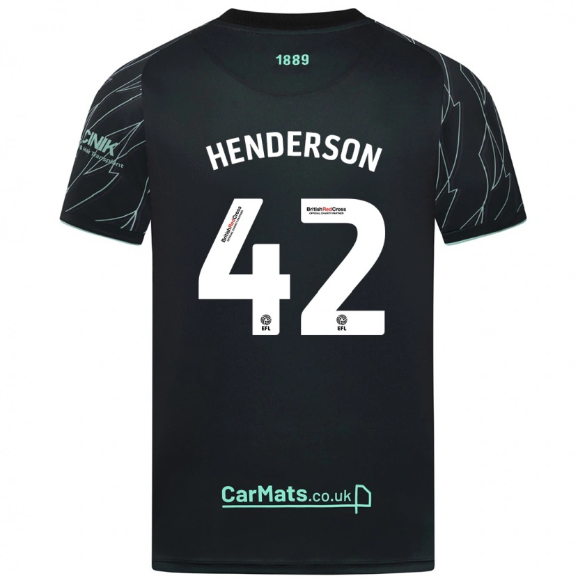 Danxen Niño Camiseta Peyton Henderson #42 Negro Verde 2ª Equipación 2024/25 La Camisa