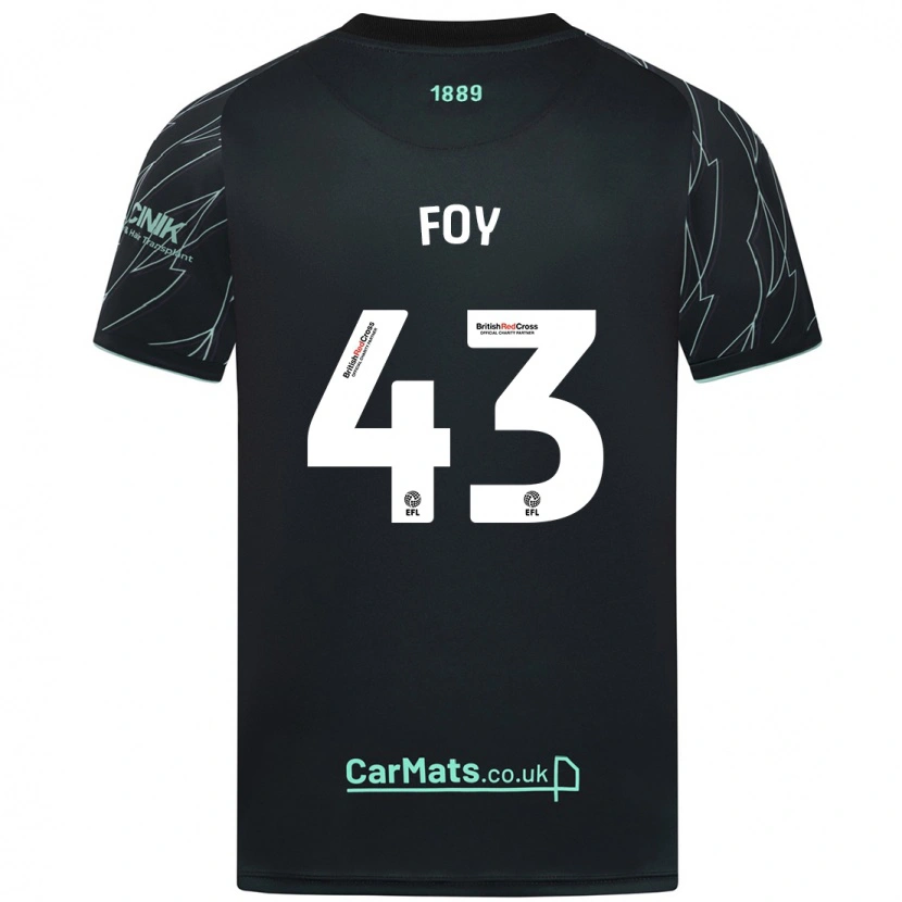 Danxen Niño Camiseta Gus Foy #43 Negro Verde 2ª Equipación 2024/25 La Camisa