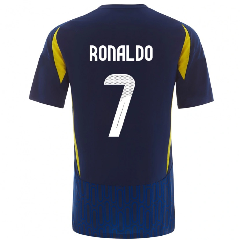 Danxen Niño Camiseta Cristiano Ronaldo #7 Azul Amarillo 2ª Equipación 2024/25 La Camisa