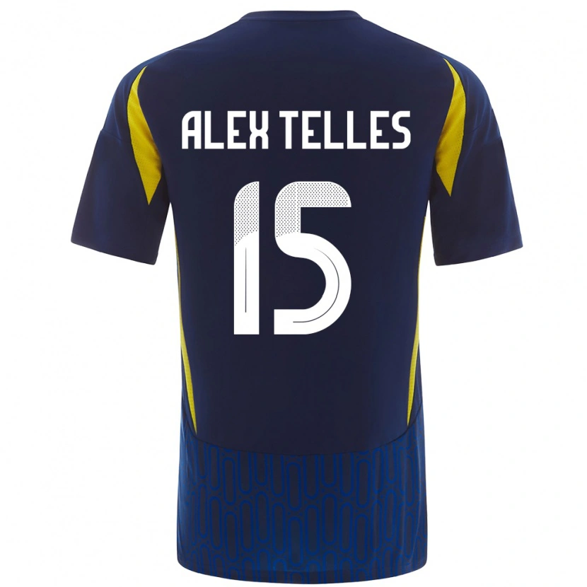 Danxen Niño Camiseta Alex Telles #15 Azul Amarillo 2ª Equipación 2024/25 La Camisa