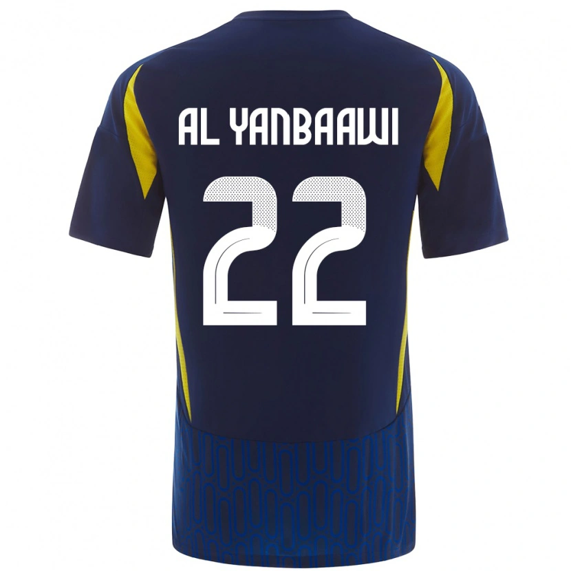 Danxen Niño Camiseta Tahani Al-Yanbaawi #22 Azul Amarillo 2ª Equipación 2024/25 La Camisa