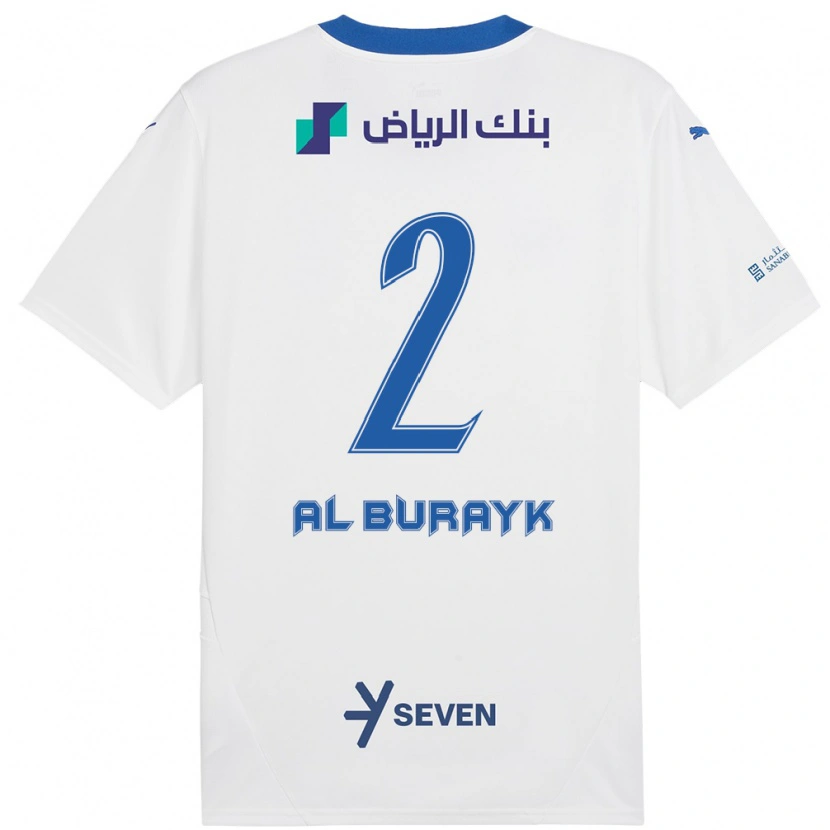 Danxen Niño Camiseta Mohammed Al-Burayk #2 Blanco Azul 2ª Equipación 2024/25 La Camisa