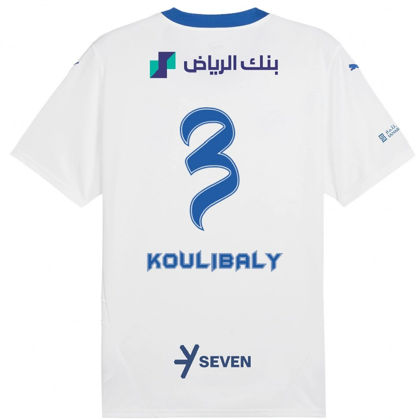 Danxen Niño Camiseta Kalidou Koulibaly #3 Blanco Azul 2ª Equipación 2024/25 La Camisa