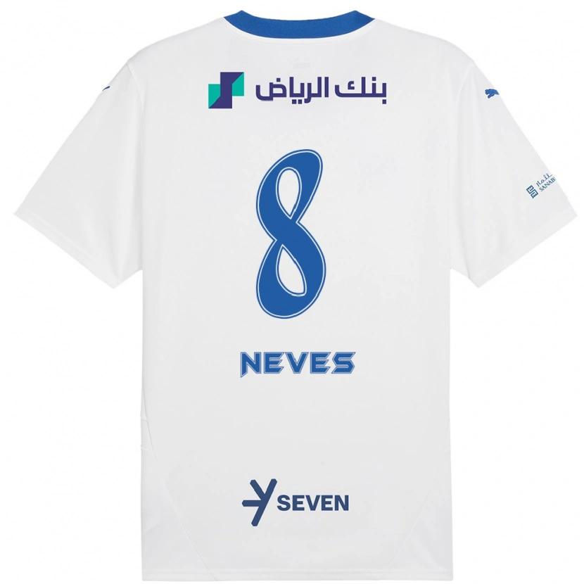 Danxen Niño Camiseta Rúben Neves #8 Blanco Azul 2ª Equipación 2024/25 La Camisa