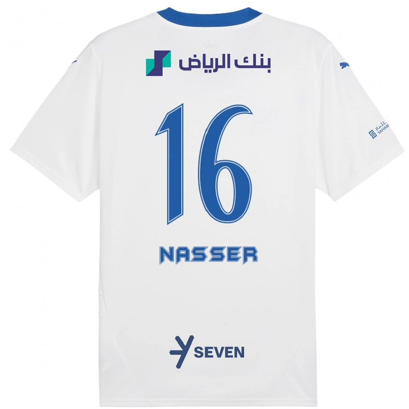 Danxen Niño Camiseta Nasser Al-Dawsari #16 Blanco Azul 2ª Equipación 2024/25 La Camisa