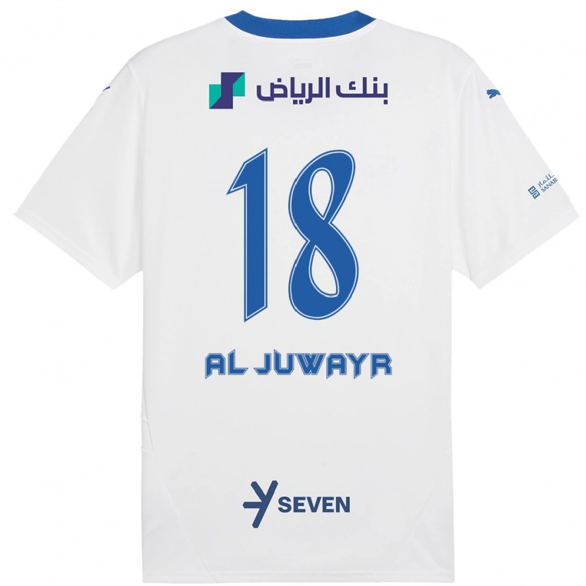 Danxen Niño Camiseta Musab Al-Juwayr #18 Blanco Azul 2ª Equipación 2024/25 La Camisa