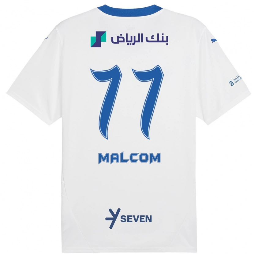 Danxen Niño Camiseta Malcom #77 Blanco Azul 2ª Equipación 2024/25 La Camisa