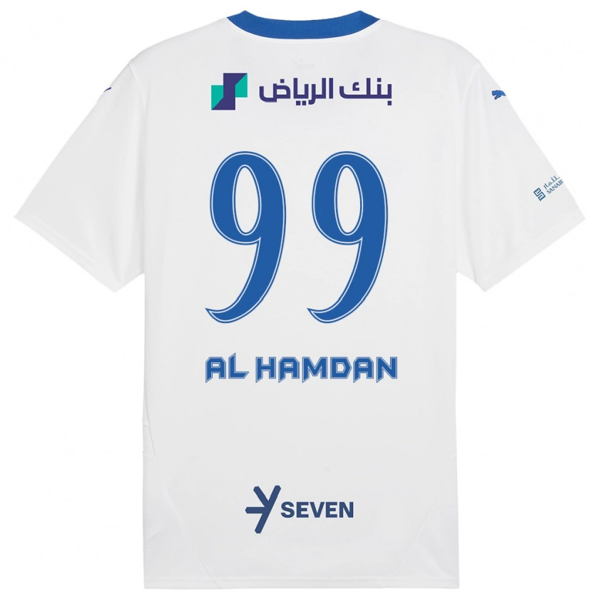 Danxen Niño Camiseta Abdullah Al-Hamdan #99 Blanco Azul 2ª Equipación 2024/25 La Camisa