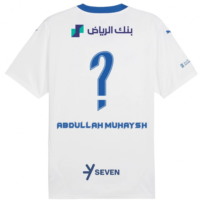 Danxen Niño Camiseta Mohammed Abdullah Muhaysh #0 Blanco Azul 2ª Equipación 2024/25 La Camisa