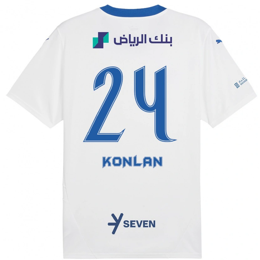 Danxen Niño Camiseta Cynthia Konlan #24 Blanco Azul 2ª Equipación 2024/25 La Camisa