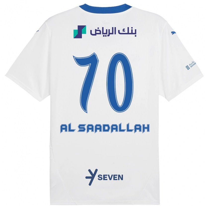 Danxen Niño Camiseta Hessa Al-Saadallah #70 Blanco Azul 2ª Equipación 2024/25 La Camisa