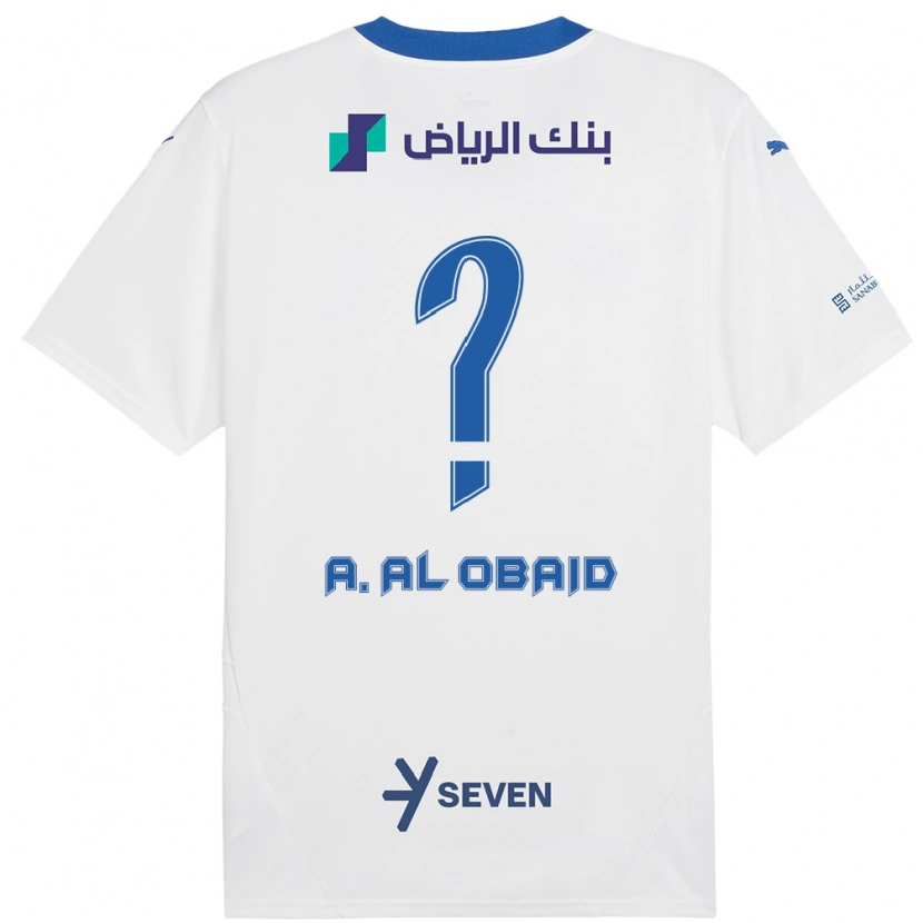 Danxen Niño Camiseta Abdulrahman Al-Obaid #0 Blanco Azul 2ª Equipación 2024/25 La Camisa