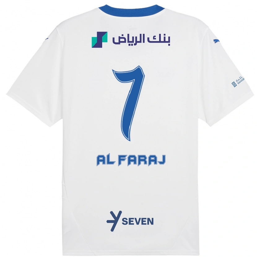 Danxen Niño Camiseta Salman Al-Faraj #7 Blanco Azul 2ª Equipación 2024/25 La Camisa