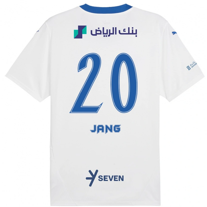 Danxen Niño Camiseta Hyun-Soo Jang #20 Blanco Azul 2ª Equipación 2024/25 La Camisa