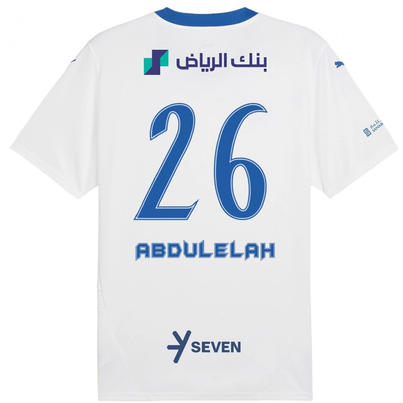 Danxen Niño Camiseta Abdulelah Al-Malki #26 Blanco Azul 2ª Equipación 2024/25 La Camisa