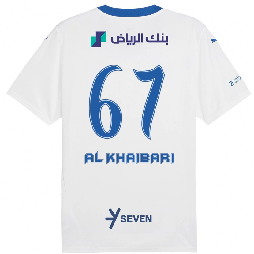 Danxen Niño Camiseta Mohammed Al-Khaibari #67 Blanco Azul 2ª Equipación 2024/25 La Camisa