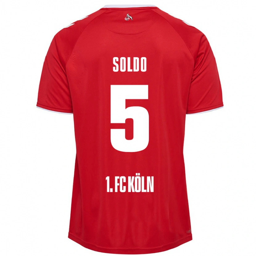 Danxen Niño Camiseta Nikola Soldo #5 Rojo Blanco 2ª Equipación 2024/25 La Camisa