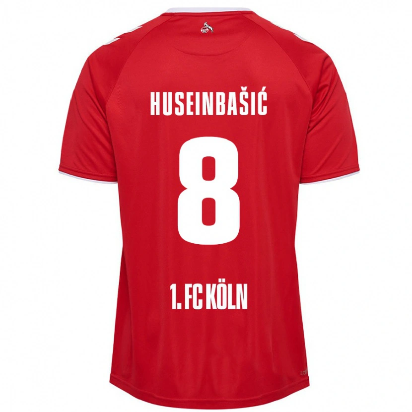 Danxen Niño Camiseta Denis Huseinbasic #8 Rojo Blanco 2ª Equipación 2024/25 La Camisa