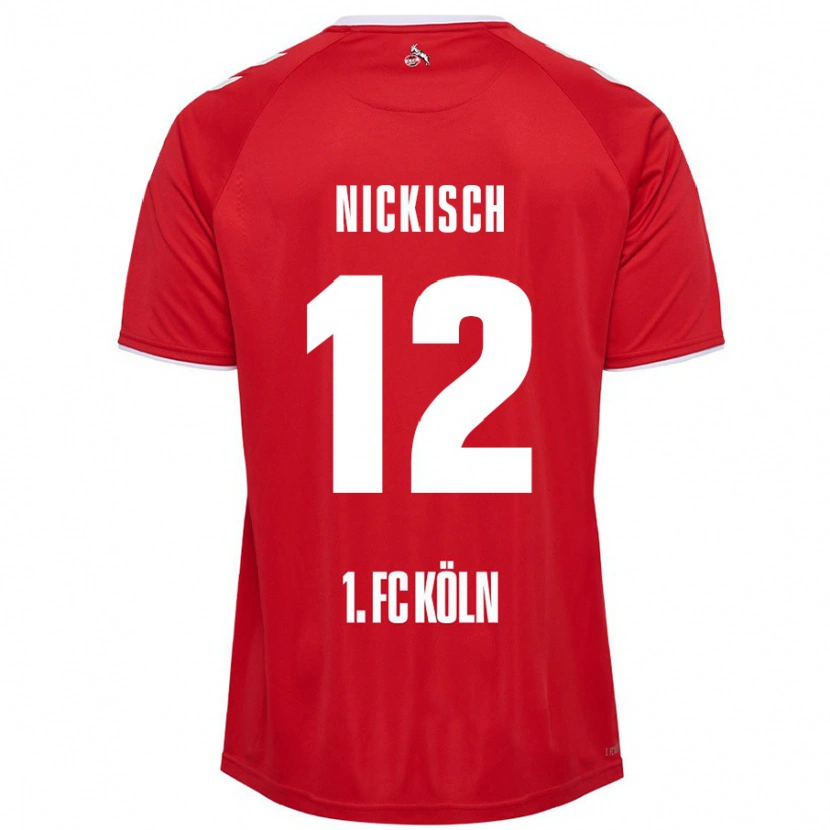 Danxen Niño Camiseta Jonas Nickisch #12 Rojo Blanco 2ª Equipación 2024/25 La Camisa