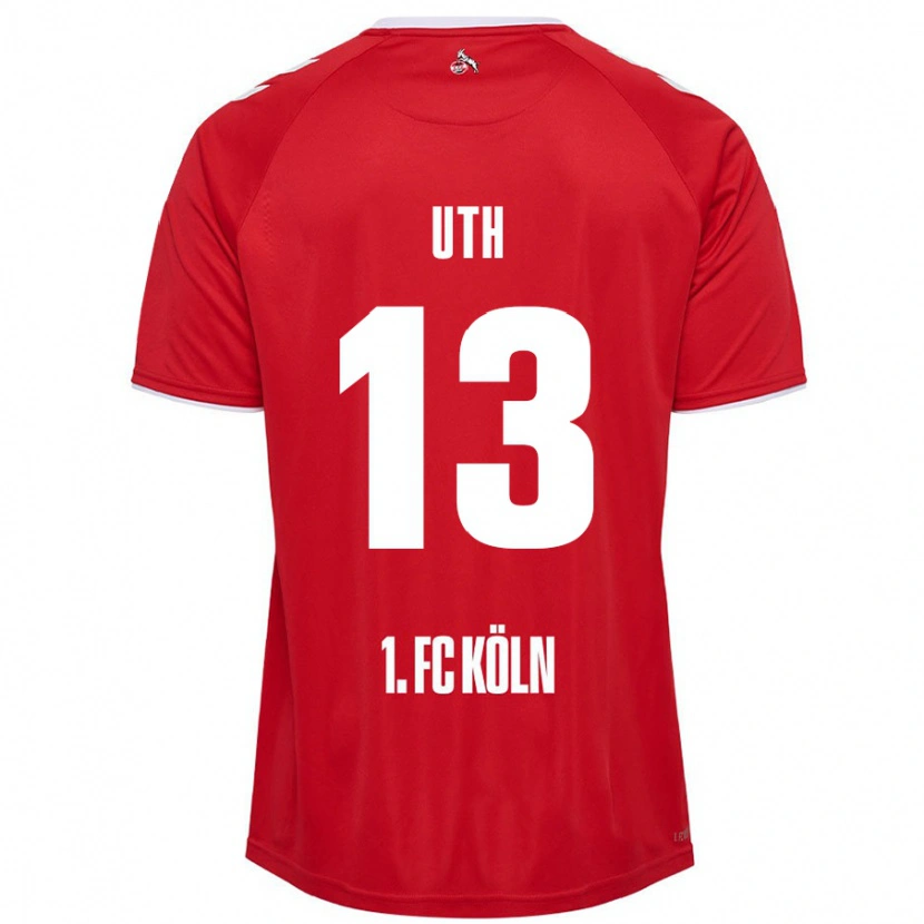 Danxen Niño Camiseta Mark Uth #13 Rojo Blanco 2ª Equipación 2024/25 La Camisa