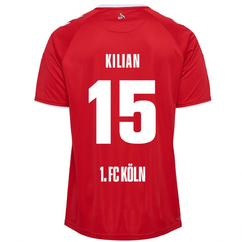 Danxen Niño Camiseta Luca Kilian #15 Rojo Blanco 2ª Equipación 2024/25 La Camisa