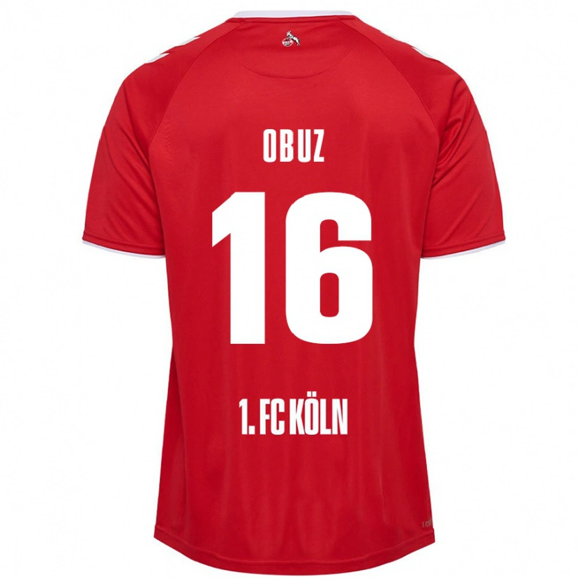 Danxen Niño Camiseta Marvin Obuz #16 Rojo Blanco 2ª Equipación 2024/25 La Camisa