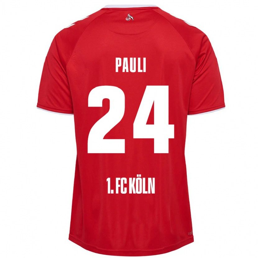 Danxen Niño Camiseta Julian Pauli #24 Rojo Blanco 2ª Equipación 2024/25 La Camisa