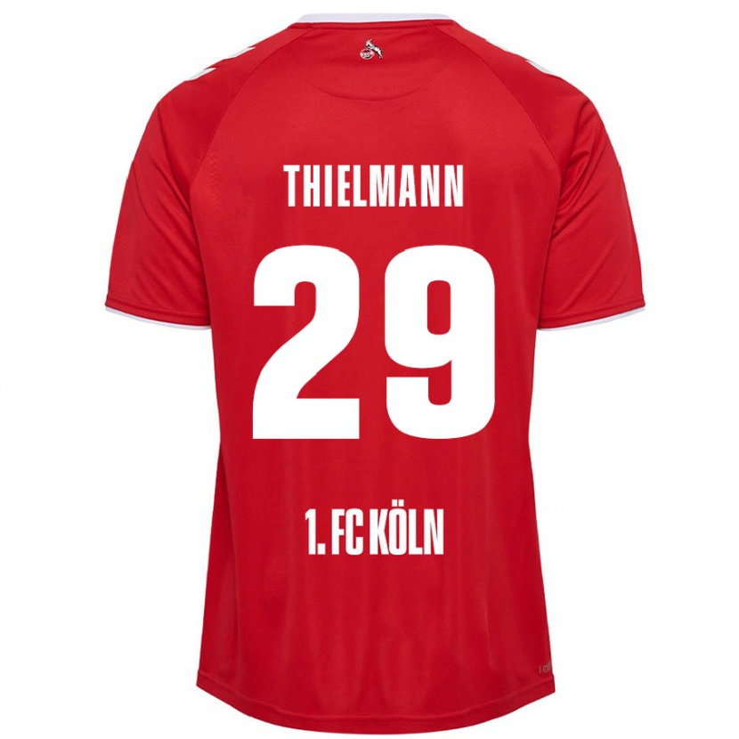 Danxen Niño Camiseta Jan Thielmann #29 Rojo Blanco 2ª Equipación 2024/25 La Camisa