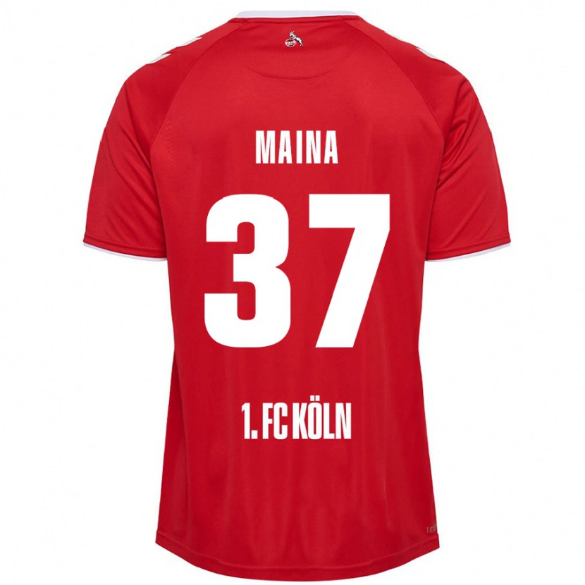 Danxen Niño Camiseta Linton Maina #37 Rojo Blanco 2ª Equipación 2024/25 La Camisa