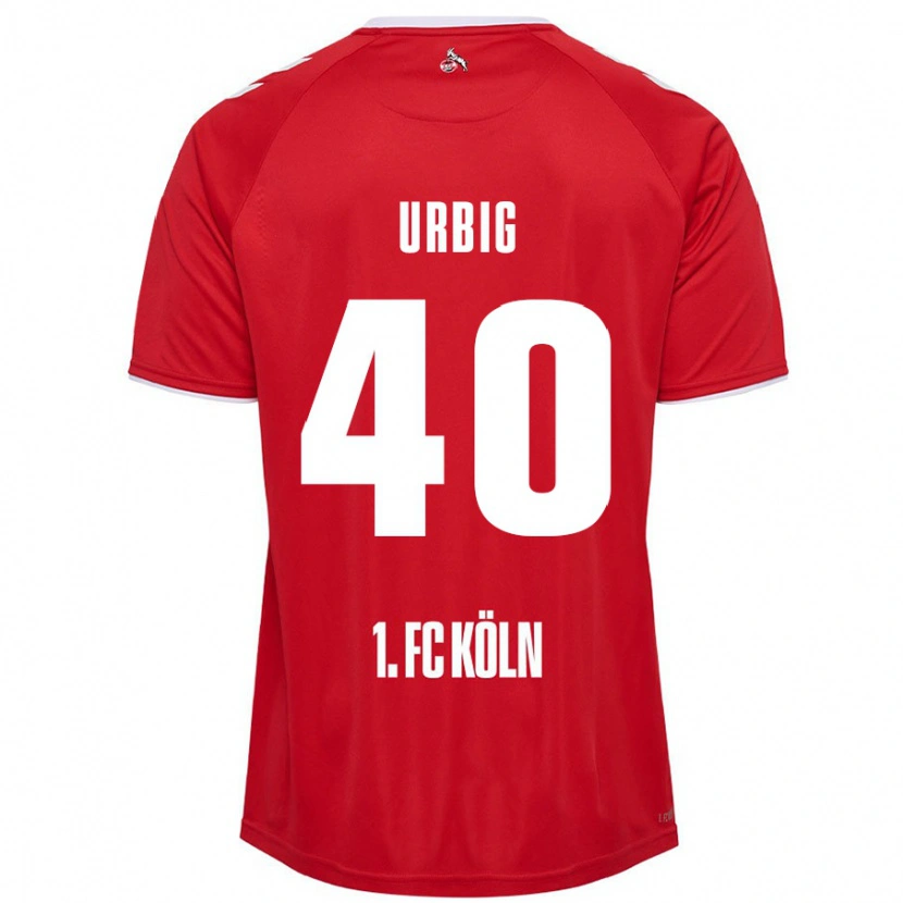 Danxen Niño Camiseta Jonas Urbig #40 Rojo Blanco 2ª Equipación 2024/25 La Camisa