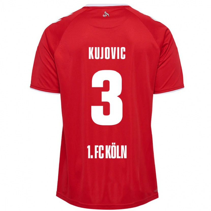 Danxen Niño Camiseta Emin Kujovic #3 Rojo Blanco 2ª Equipación 2024/25 La Camisa